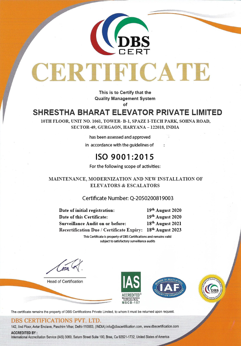 ISO 9001:2015 shrestha-bharat.com